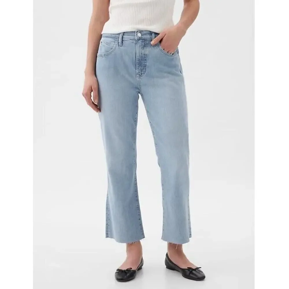 Gap Jeans Women 30 10 Long Blue Denim Light Wash Kick Fit High-Rise Straight NWT